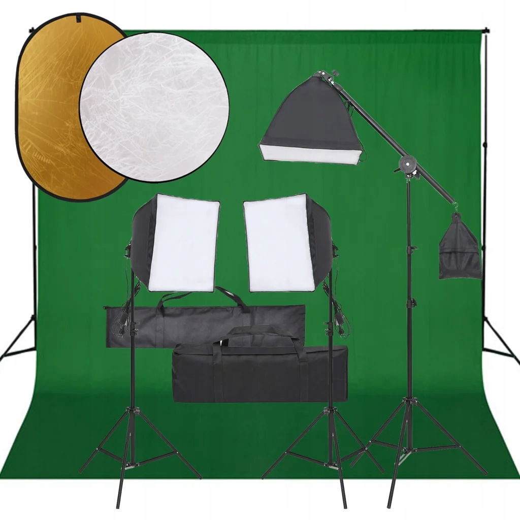 Štúdiový set s lampami, pozadím a blendami
