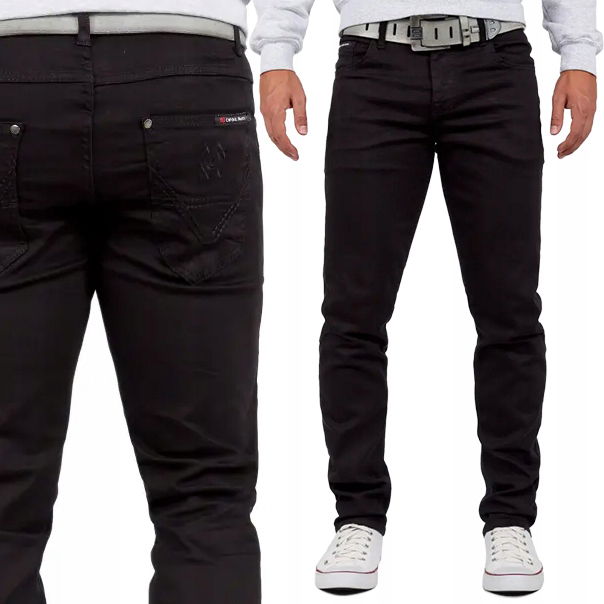 Štýlové nohavice Cipo Baxx Džínsy Slim fit Elastický Materiál Klasické