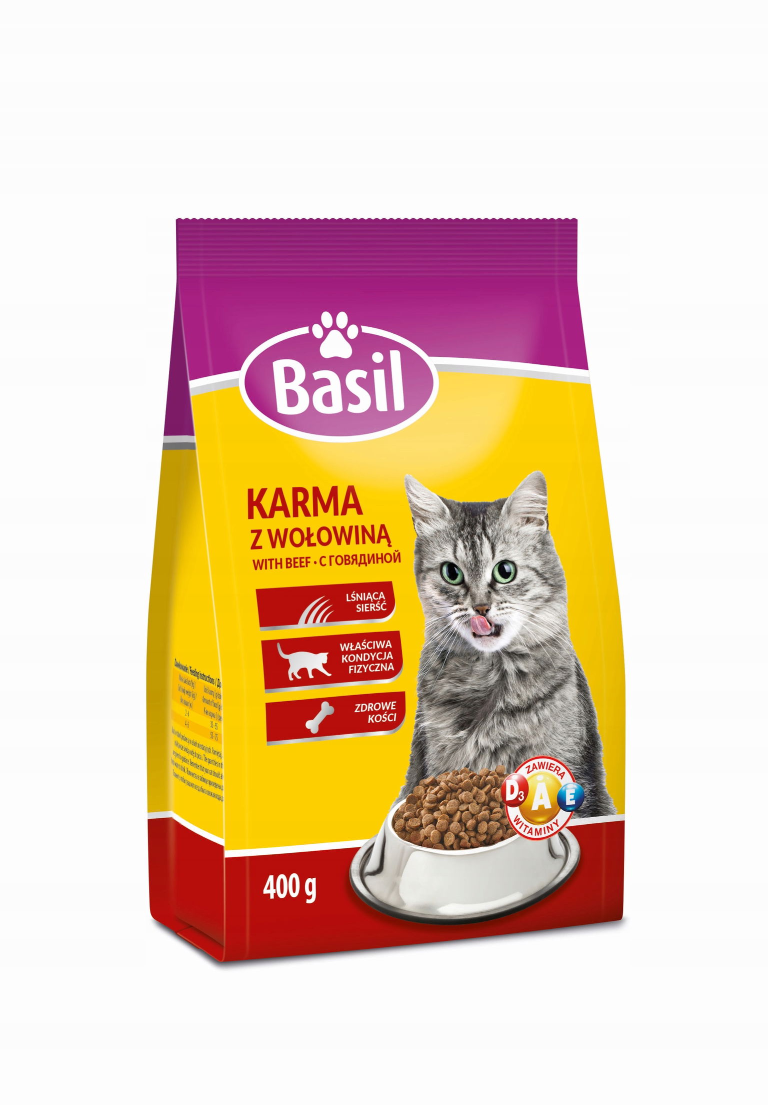 Suché krmivo pre mačky s hovädzím mäsom 400 g Basil