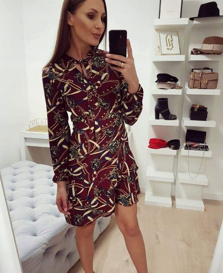 Sukňa Lalous Bordová Print veľ. XL