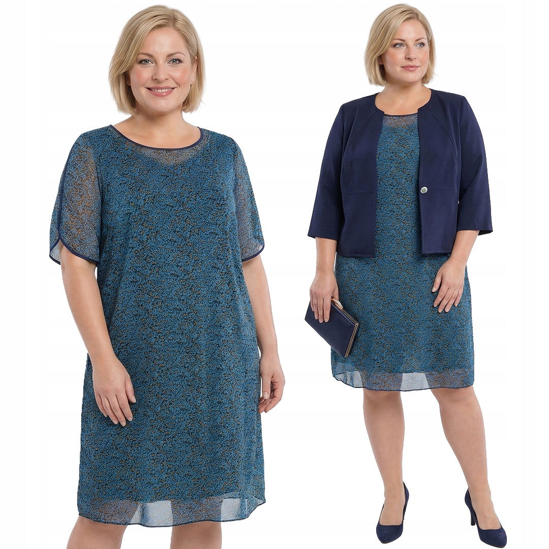 Sukňa s drobnými modrými kvetmi plus size veľkosť 60