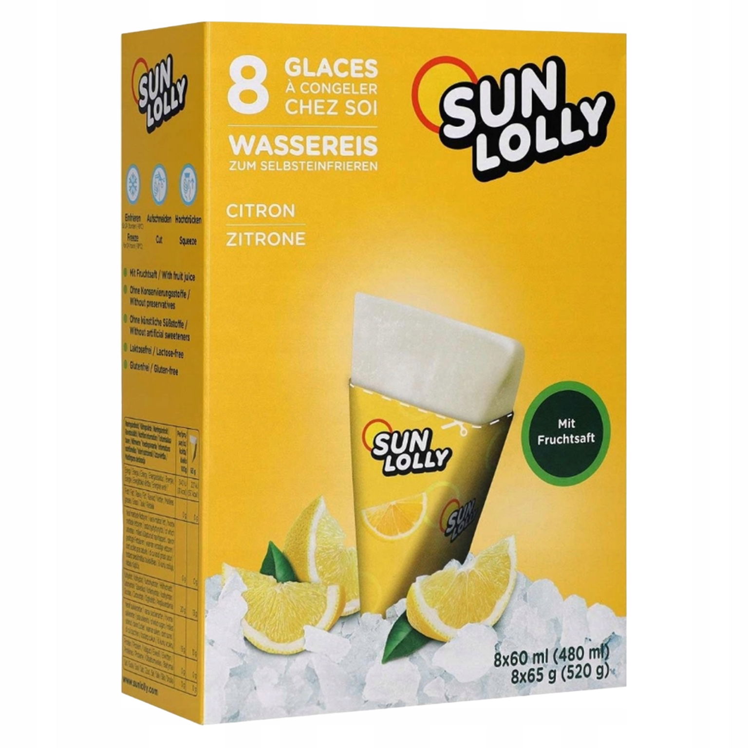 Sunquick ľadová lízanka Sun Lolly Citrón zmrzlina na mrazenie 8 kusov