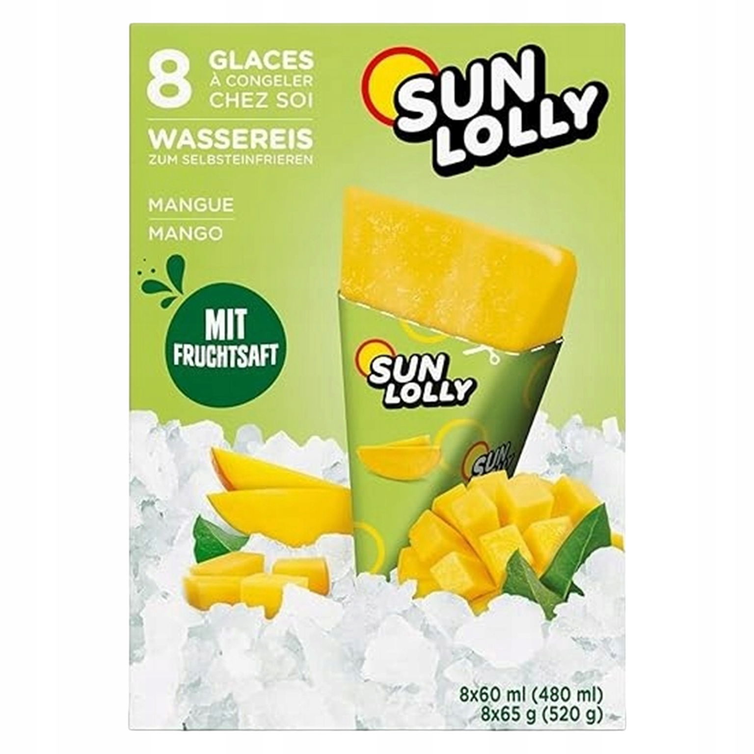 Sunquick ľadová lízanka Sun Lolly Mango zmrzlina na mrazenie 8 kusov