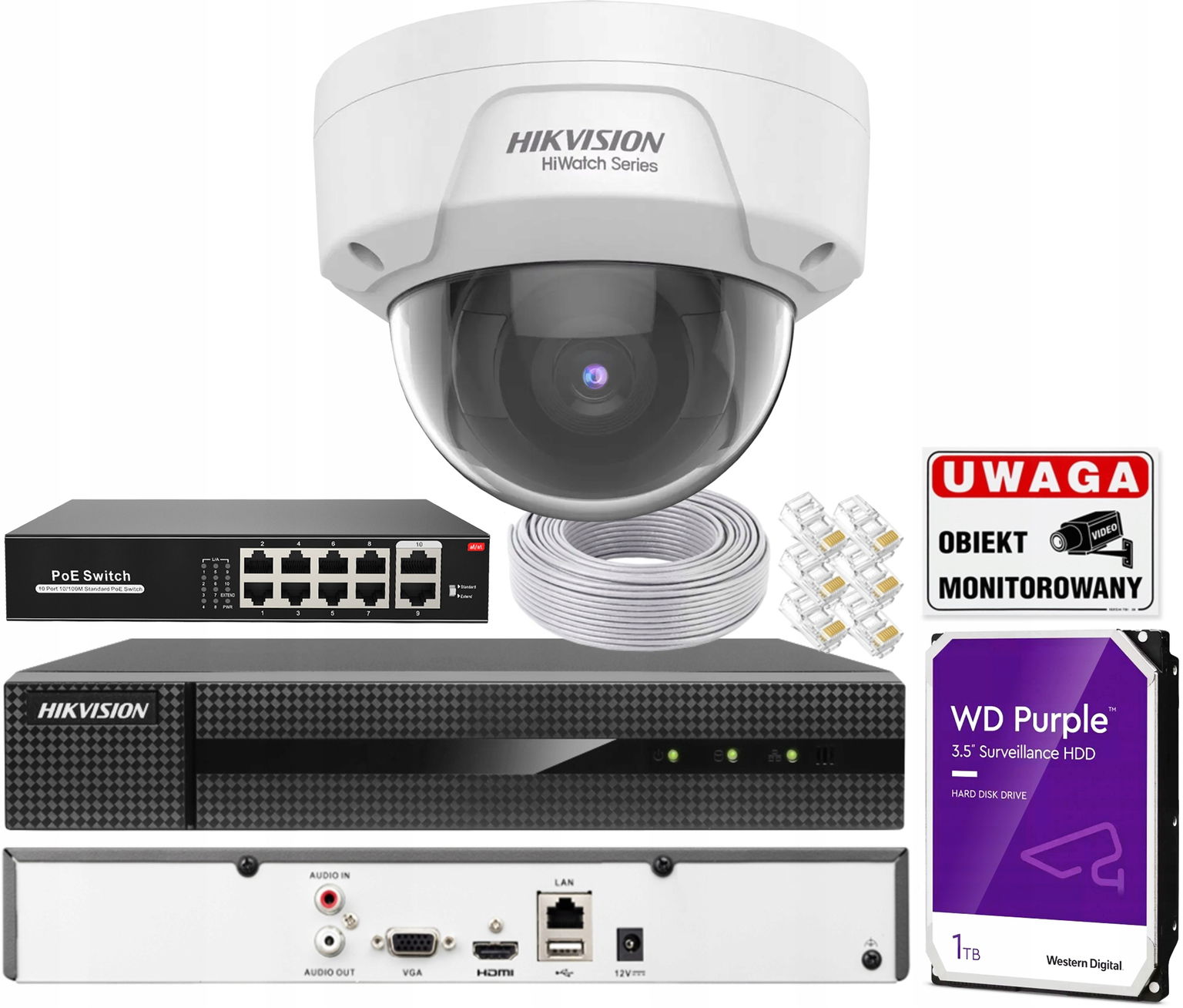 Súprava na monitorovanie Hikvision CCTV-KIT-D180H-8MP