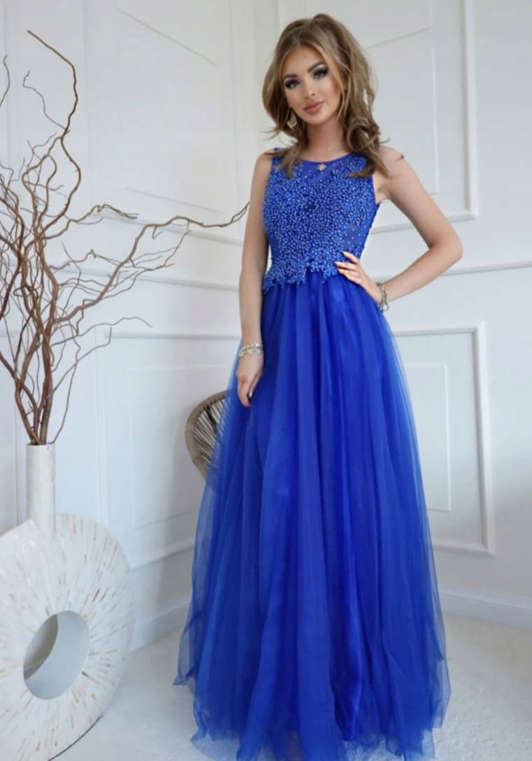 Svadobná sukňa Modrý model „vivien“ veľkosť 42