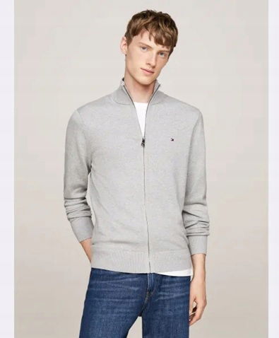 Sveter Full Zip Tommy Hilfiger Sivý veľ. XL