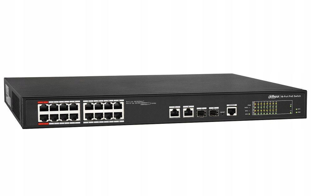 Switch 16xPoE 2xGB 2xSFP Rack Dahua V3