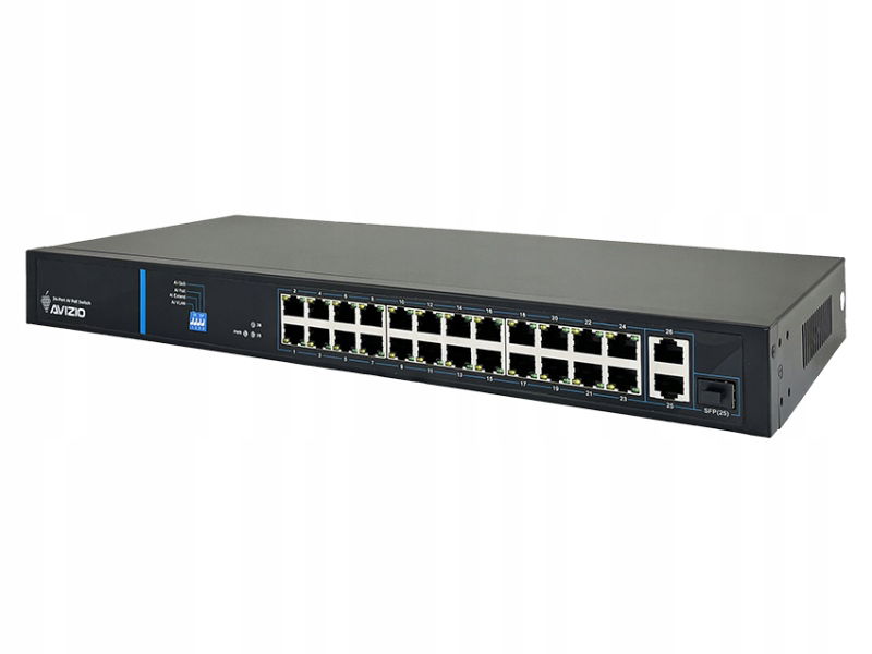 Switch Avizio 24-PORTOVÝ Poe 10/100Mbps 250W Extend AV-SU24MP2G Pre Kamery