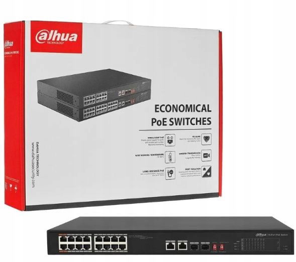 Switch Poe CS4218-16ET-135 16-PORTOVÝ Sfp Dahua