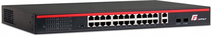 Switch Poe Getfort 24FE+2GE+2SFP 250W Ellektropoint