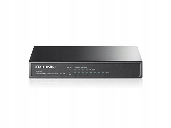 Switch TP-Link TL-SF1008P 8x Lan, 4xPoE, 57W, kov