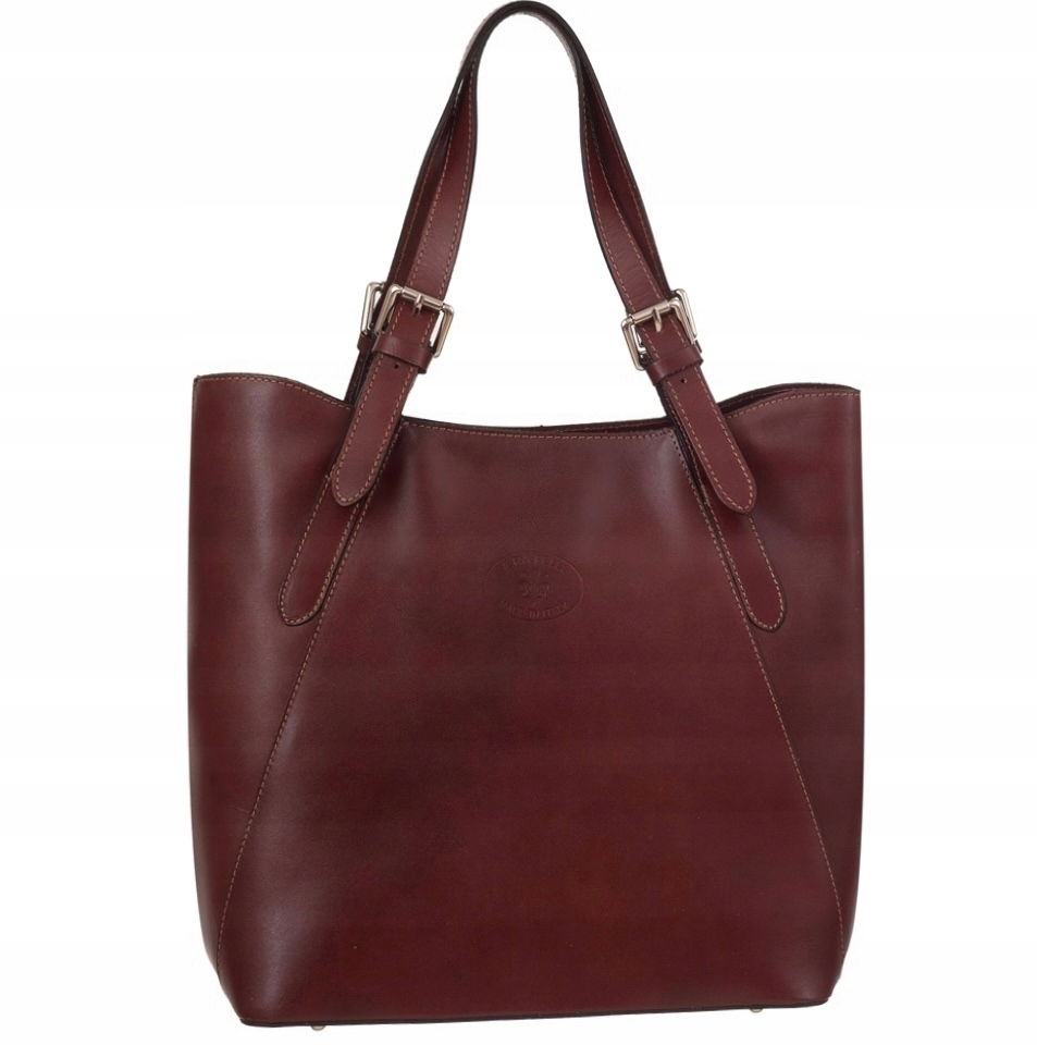 Talianska Hnedá Kabelka Z Kože Shopper Bag Prírodná Koža Vera Pelle