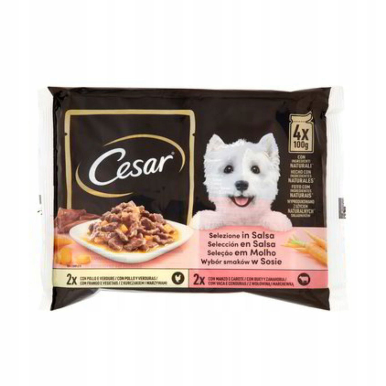Talianske krmivo pre psa Delizie in Salsa 400 g Cesar