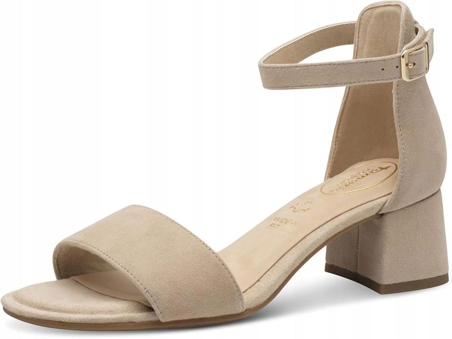 Tamaris Kožené Sandále Na Suchý Zips Béžové 40 6DA