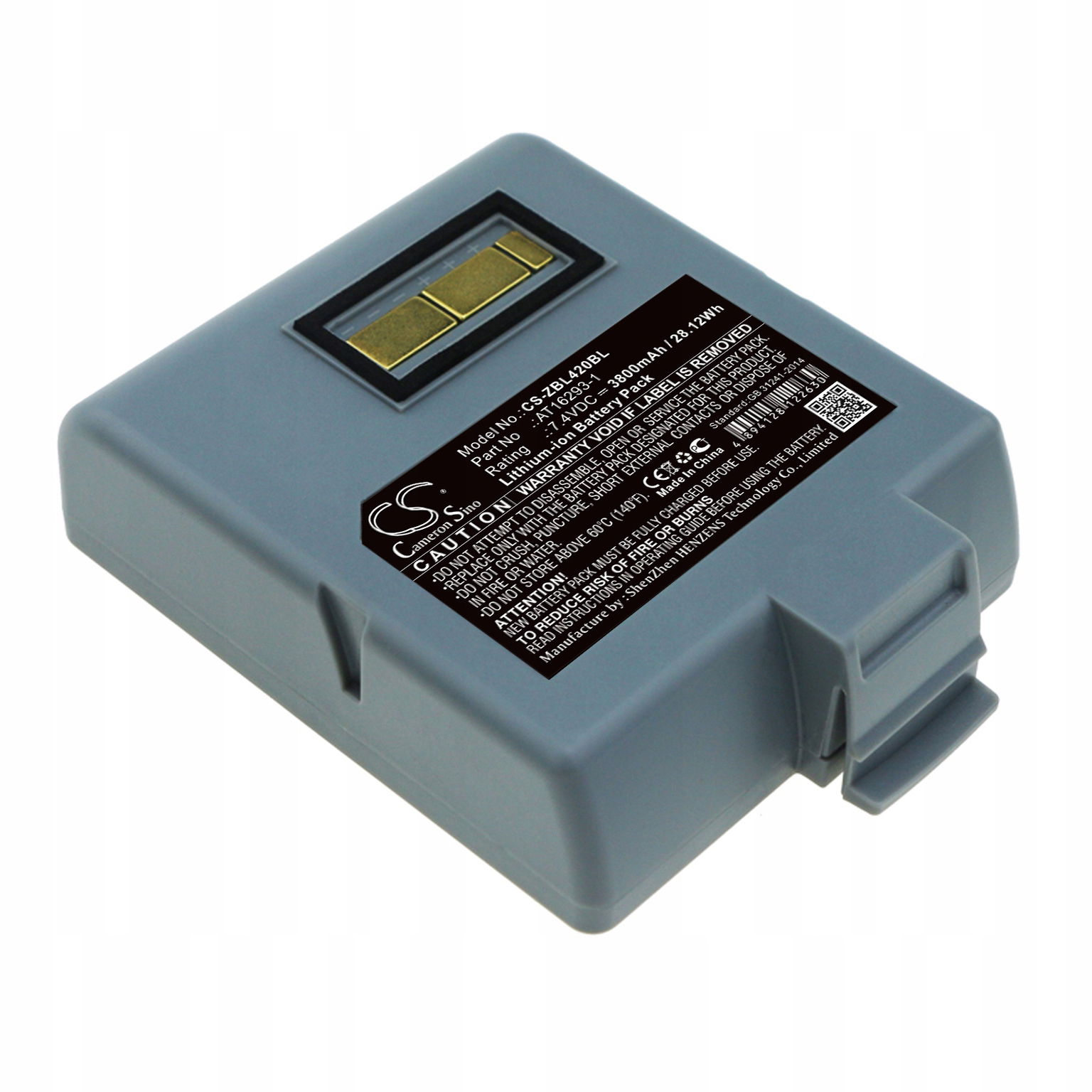 Techtek Batéria 3800mAh kompatibilná s [ Zebra ] QL420, QL420 Plus, QL420+ n