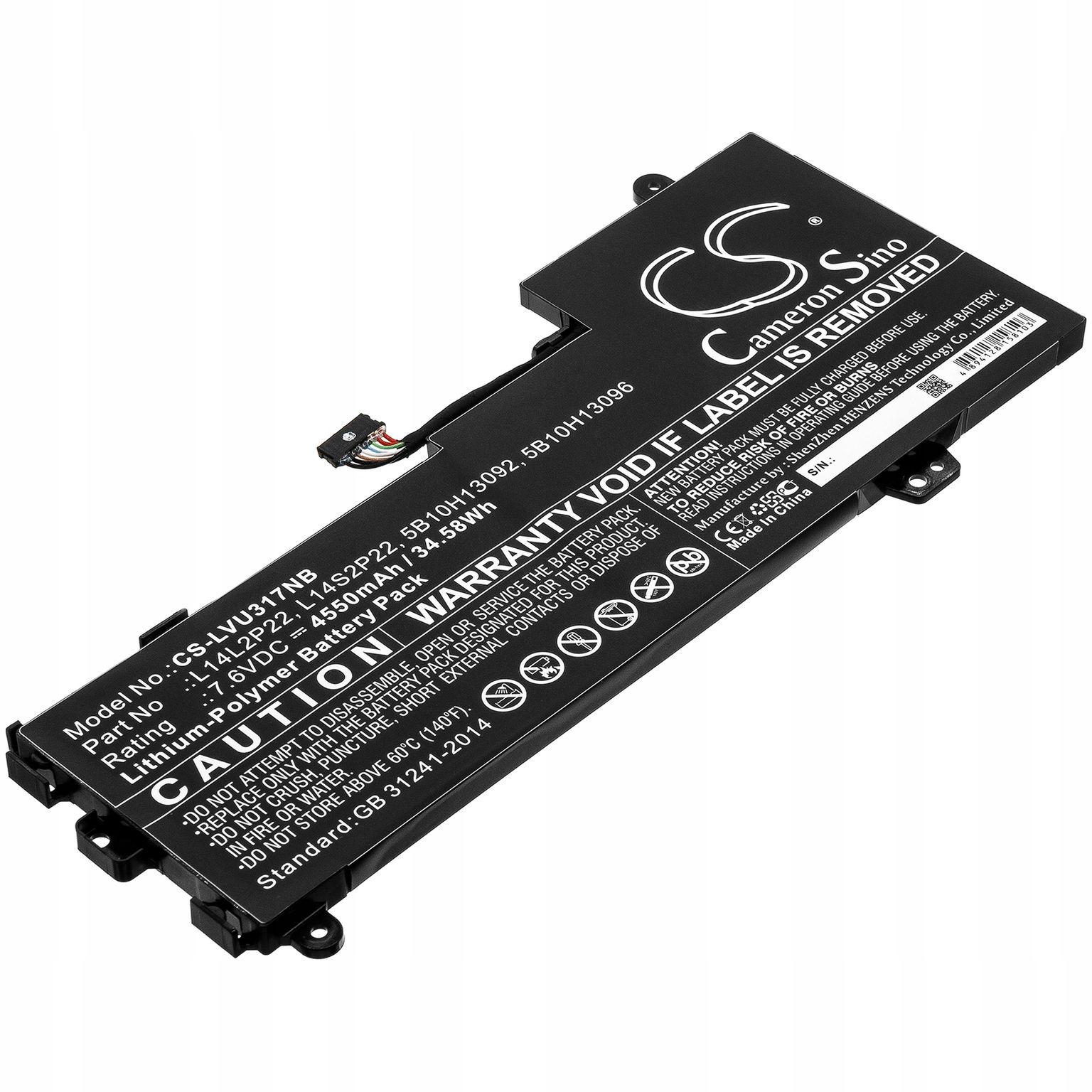 Techtek Batéria 4550mAh kompatibilná s [ Lenovo ] E31-80, E31-80 80MX0107GE,