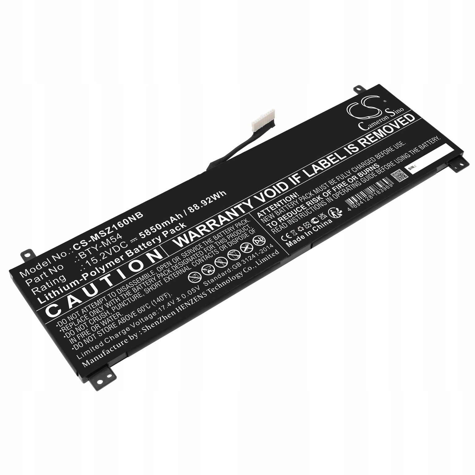 Techtek Batéria 5850mAh kompatibilná s [msi] Creator Z16 A11UE-019ES, Crea