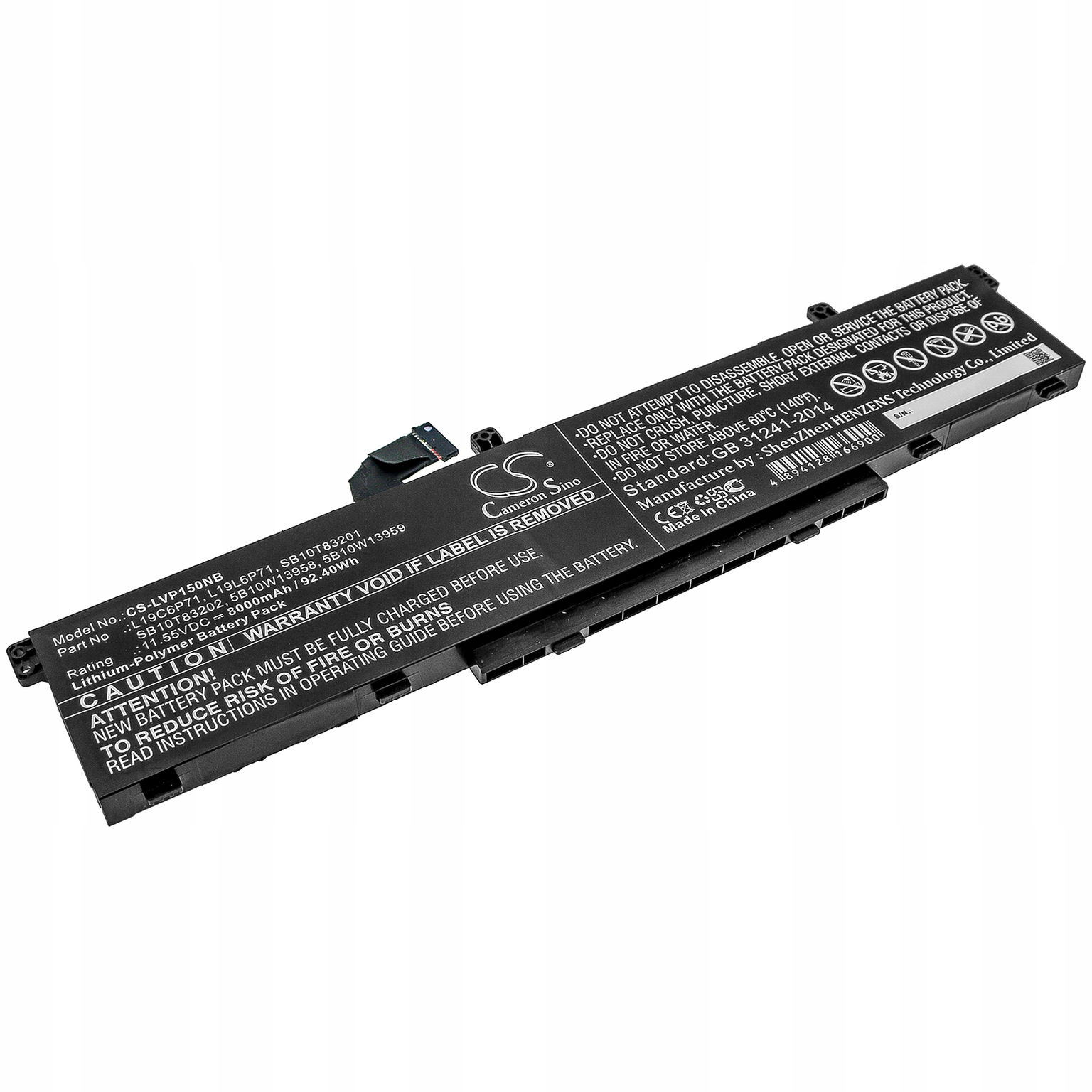 Techtek Batéria 8000mAh kompatibilná s [ Lenovo ] ThinkPad P15, ThinkPad P15