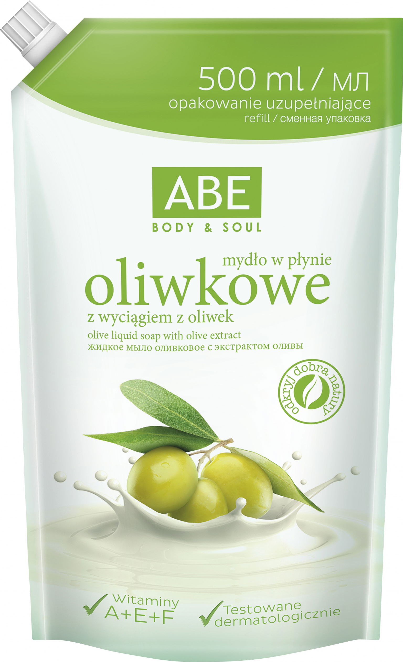 Tekuté mydlo Abe olivová vôňa náhradná náplň Refill 500 ml