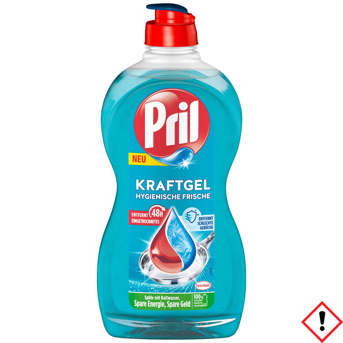 Tekutina Na Umývanie Riadu Pril Kraftgel Hygienische Frische 450 ML. Z Nemecka