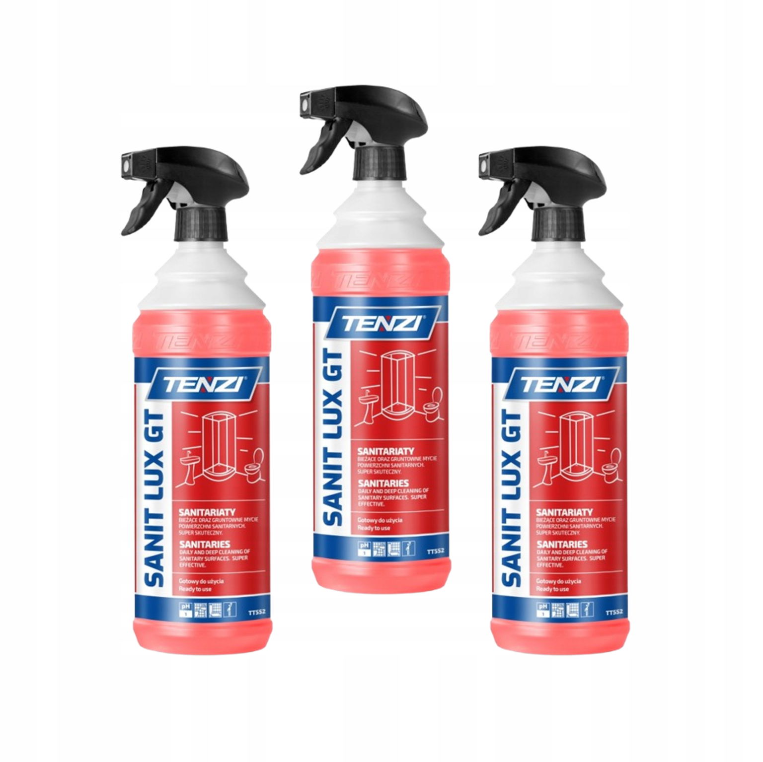 Tekutina pre sanitárne zariadenia Tenzi Sanit Lux Gt 1 liter 3 kusy