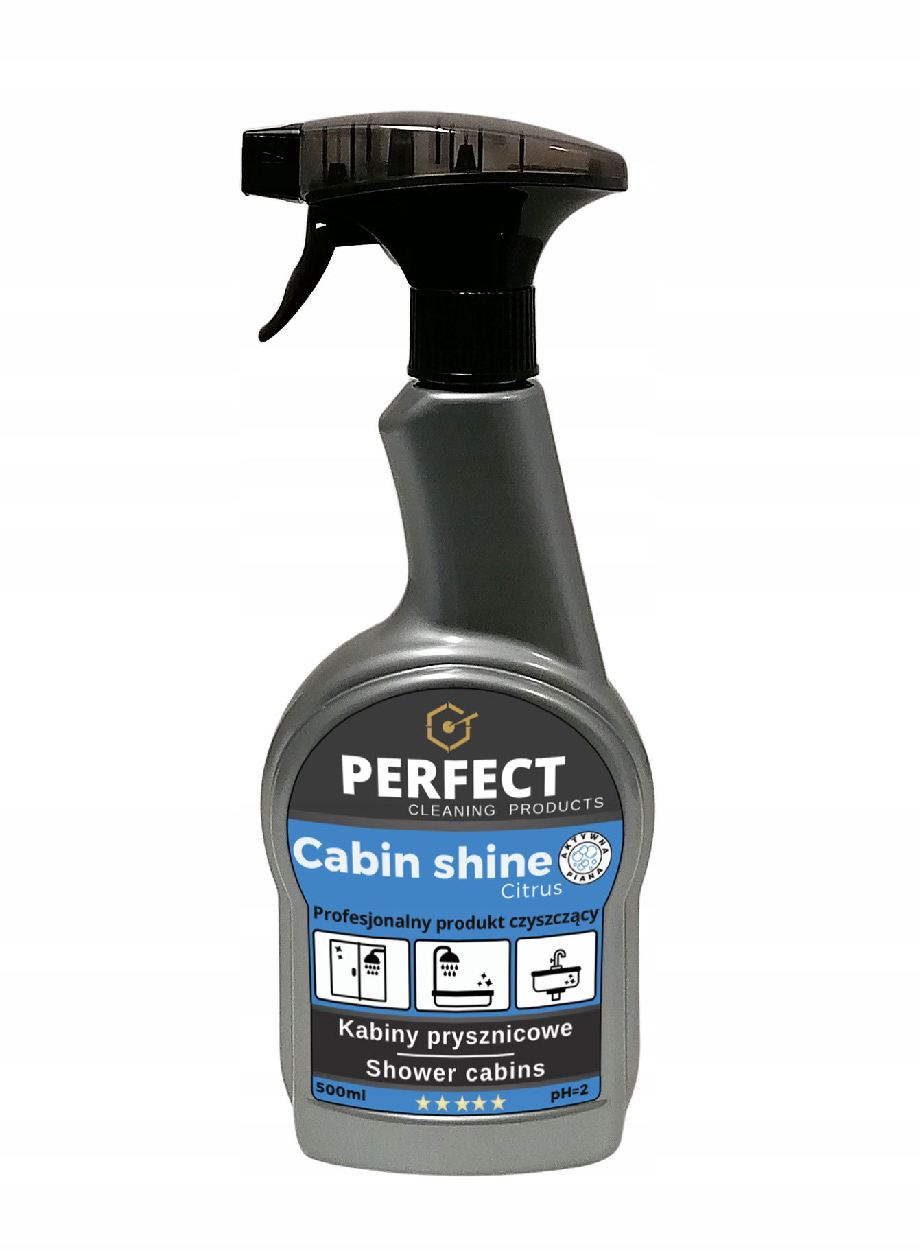 Tekutý prostriedok na umývanie a čistenie sprchových kútov 0,5 L Perfect Cabin Shine