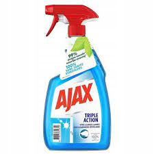 Tekutý prostriedok na umývanie skiel Ajax tripe action sprej 500 ml