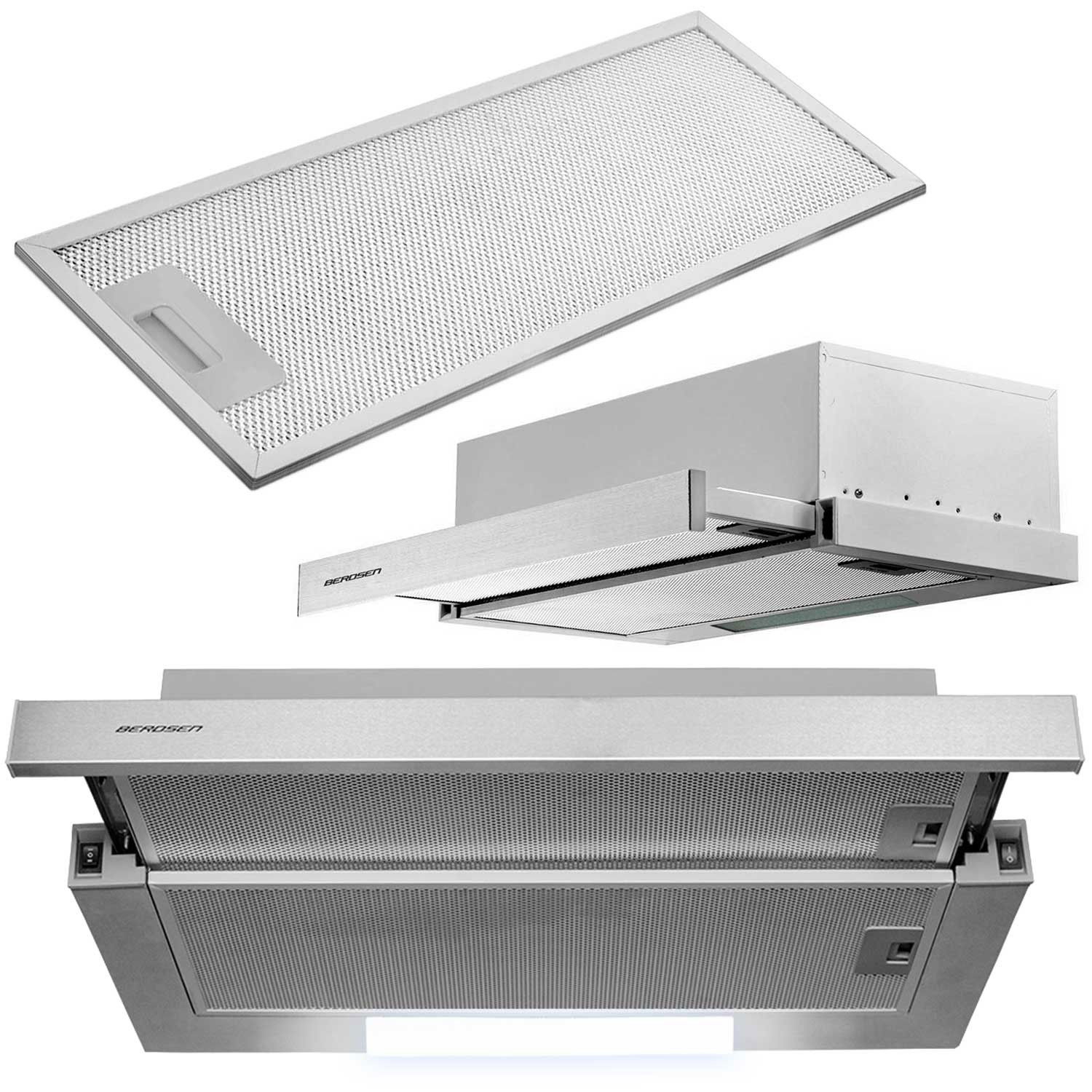 Teleskopický Kuchynský Digestor Berdsen BE-60-LW 60 CM Inox