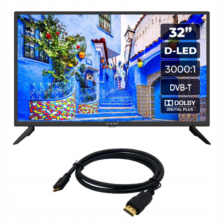 Televízor Kiano Slim 32" Led Hd Ready Usb Hdmi Pvr obraz Hd Hdmi kábel