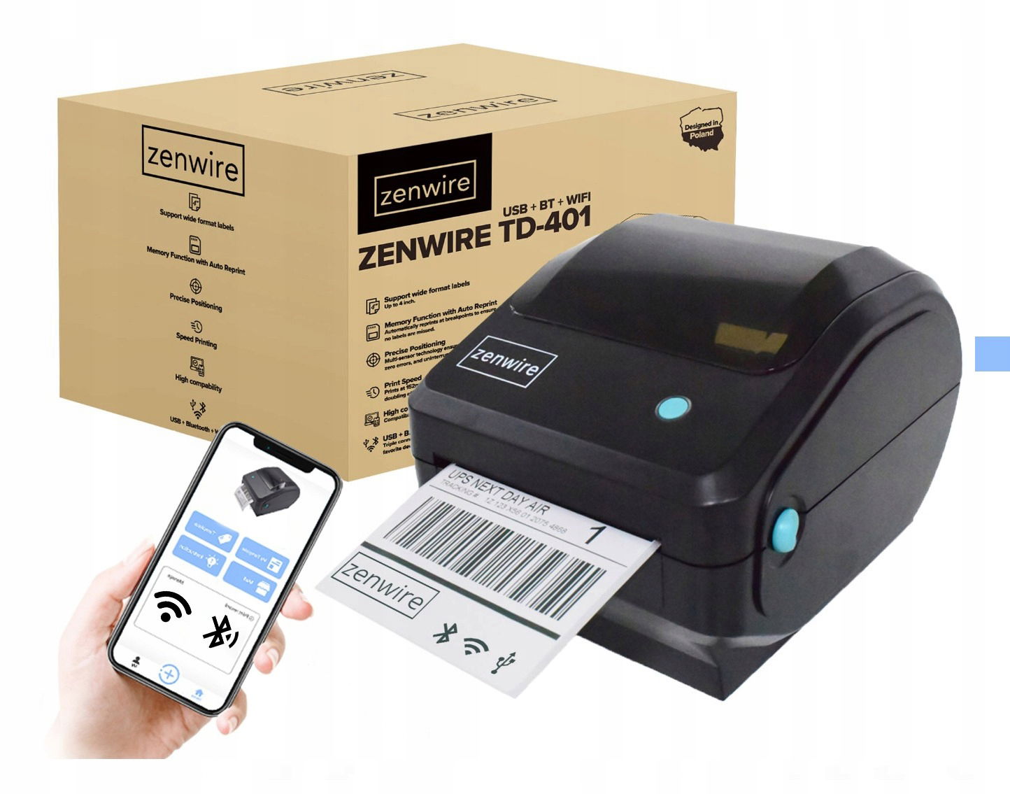 Termotlačiareň pre samolepiace kuriérske štítky WiFi Bluetooth Usb