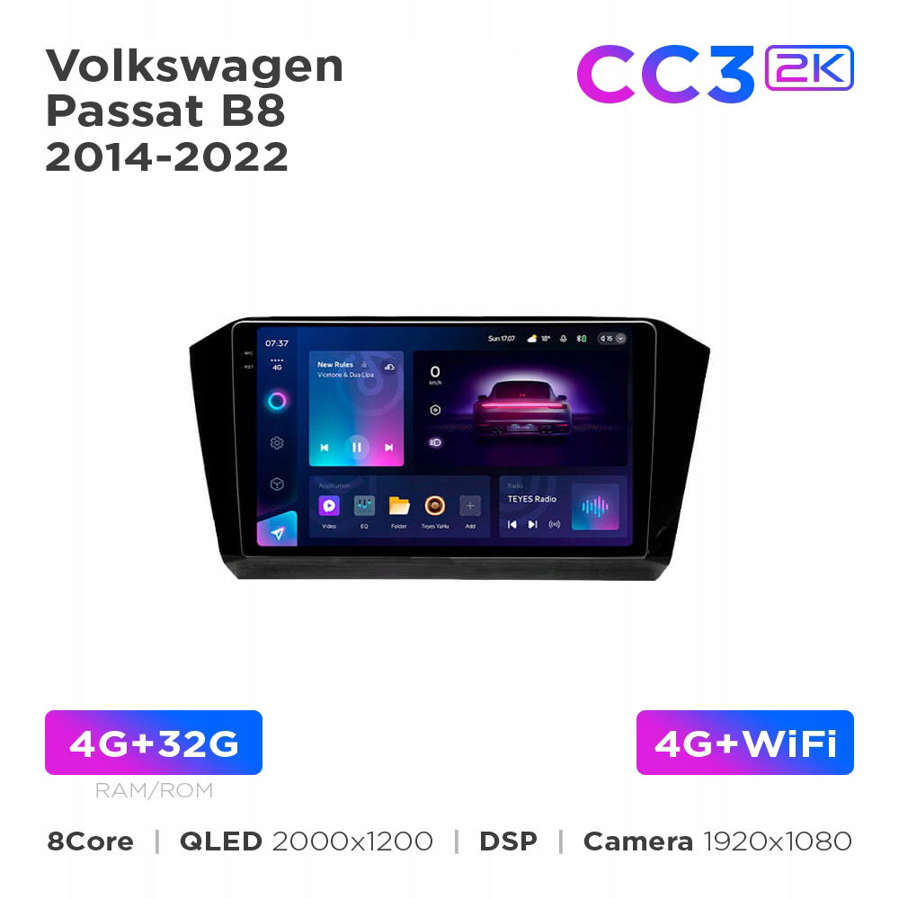 Teyes CC3 2k 4+32 Gb 10" pre Volkswagen Passat B8 2016-2018