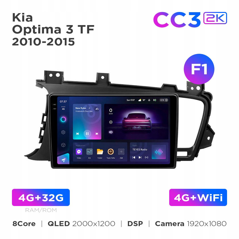 Teyes CC3 2k 4+32 Gb 9" pre Kia Optima 3 K5 Tf 2010-2015 (F1)