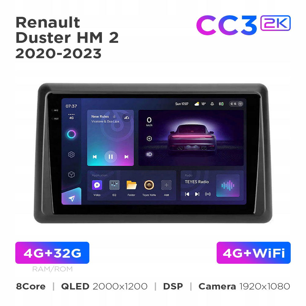 Teyes CC3 2k 4+32 Gb 9" pre Renault Duster Hm 2 2020-2023 (L1)