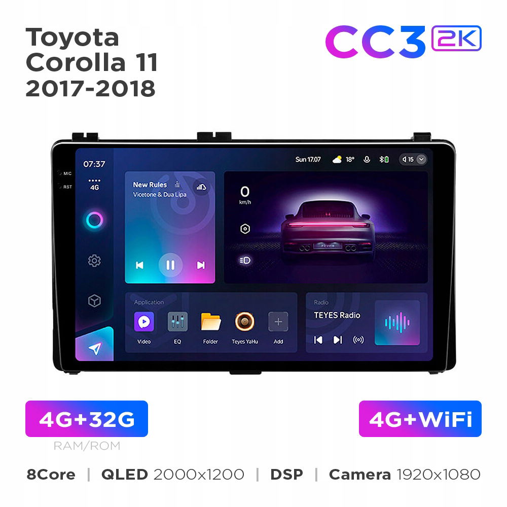 Teyes CC3 2k 4+32 Gb 9" pre Toyota Corolla 9 E120 2004-2006