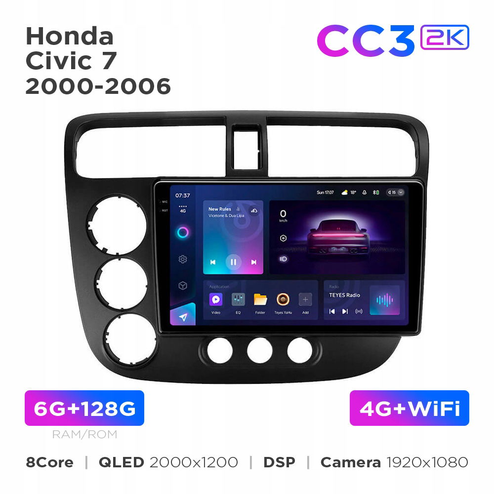 Teyes CC3 2k 6+128 Gb pre Honda Civic 7 2000-2006 9"