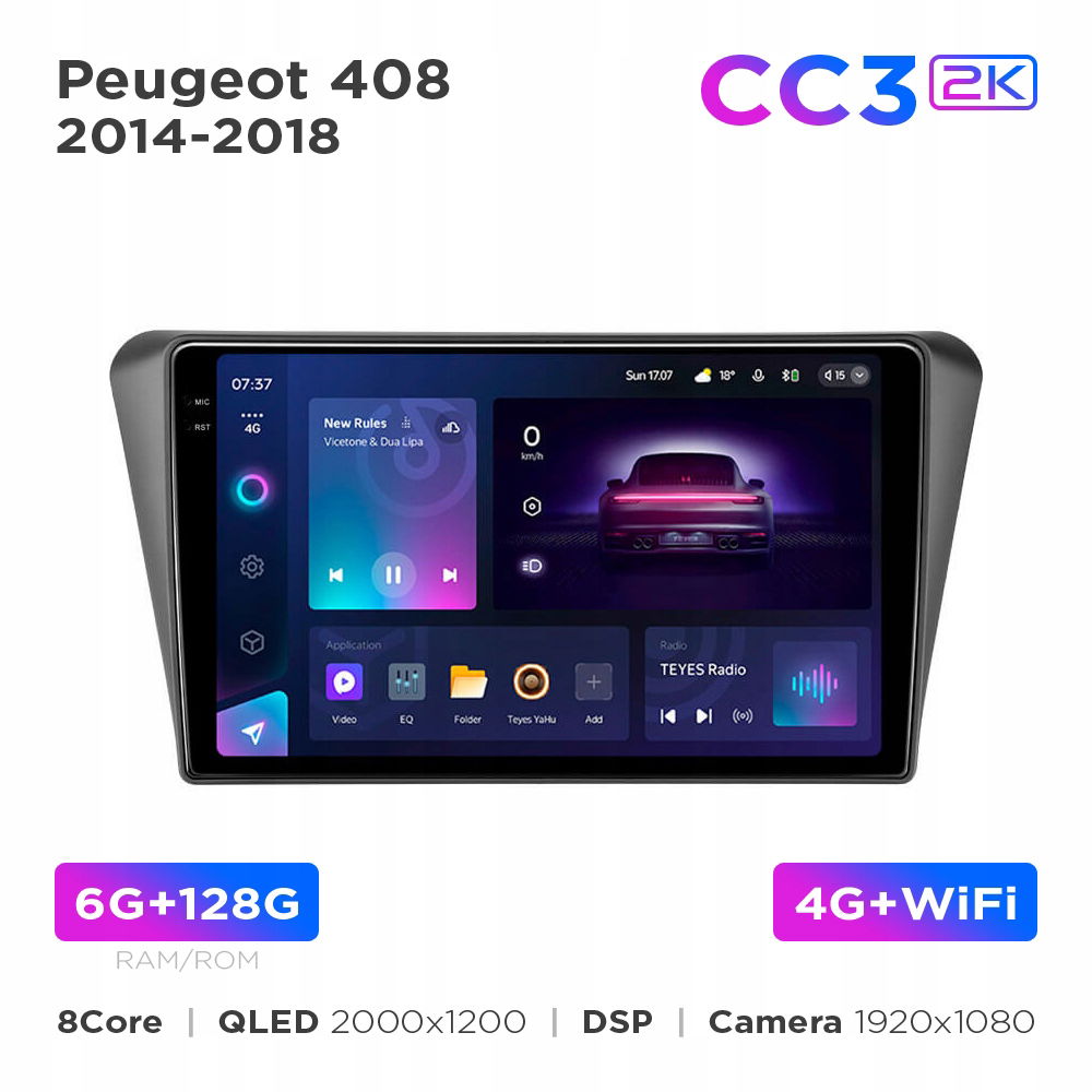 Teyes CC3 2k 6+128 Gb pre Peugeot 408 2014-2018 10"