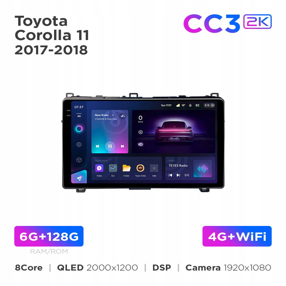 Teyes CC3 2k 6+128 Gb pre Toyota Corolla 11 2017-2018 9"