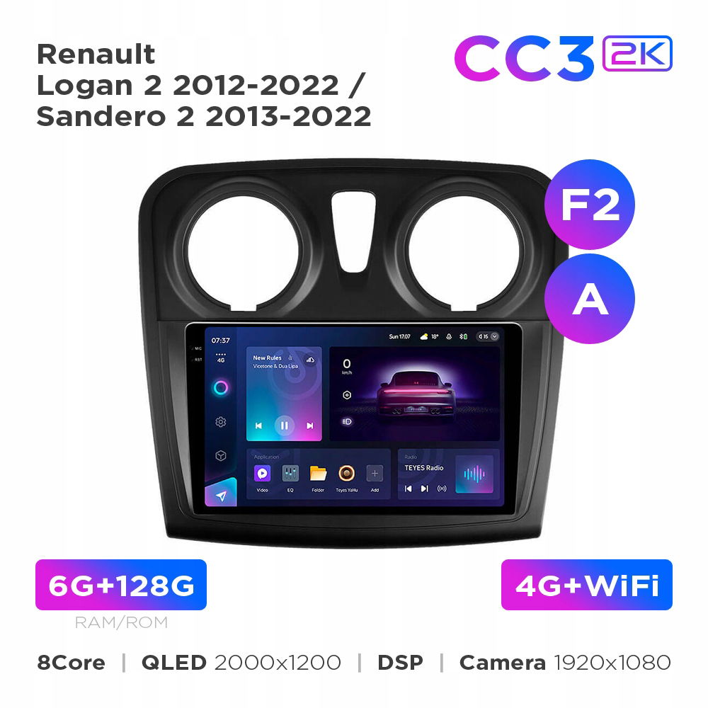 Teyes CC3 2k 6+128 Gb Renault Logan 2, Sandero 2 2012-2022 (F2) (a) 9"