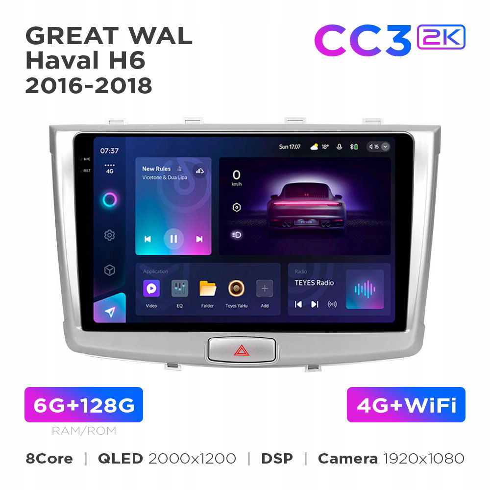 Teyes CC3 2k 6+128Gb Great Wall Haval H6 2016-2018 10"