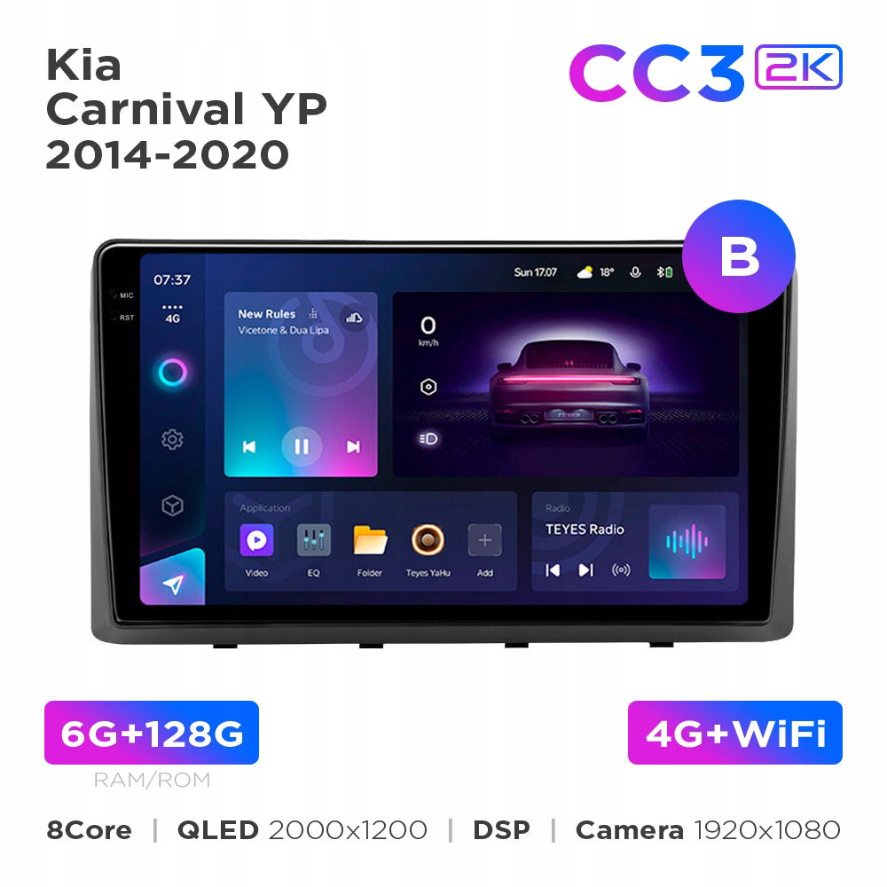Teyes CC3 2k 6+128Gb Kia Carnival Yp 2014-2020 (b) 9"