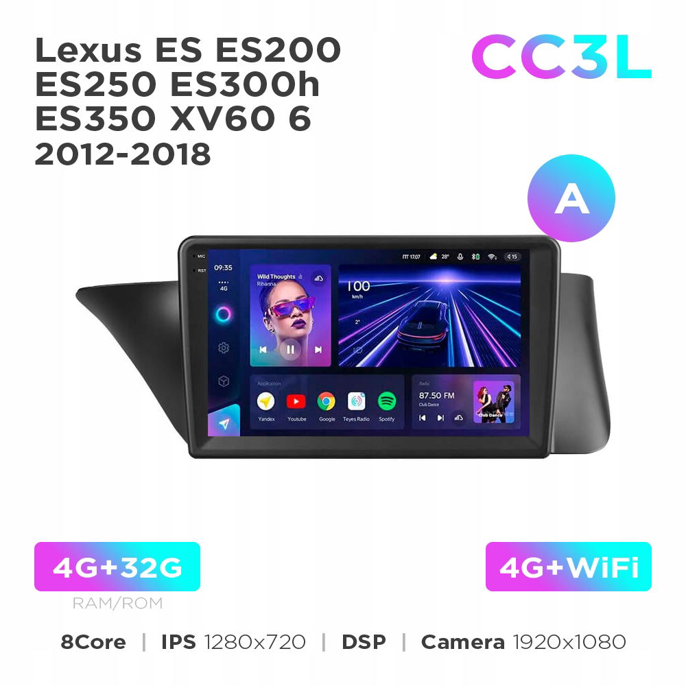 Teyes CC3 2k 6+128Gb Lexus Es 2012-2018 (a) 9"