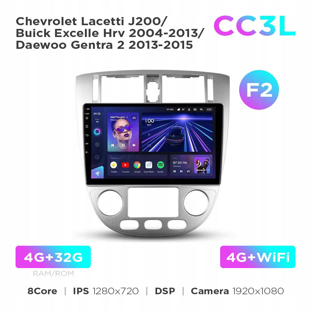 Teyes CC3L 4+32 Gb 10" Chevrolet Lacetti, Daewoo Gentra 2013-2015 (F2)