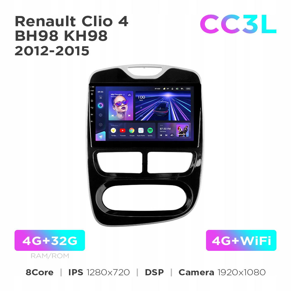 Teyes CC3L 4+32 Gb 10" pre Renault Clio 4 BH98 KH98 2012-2015