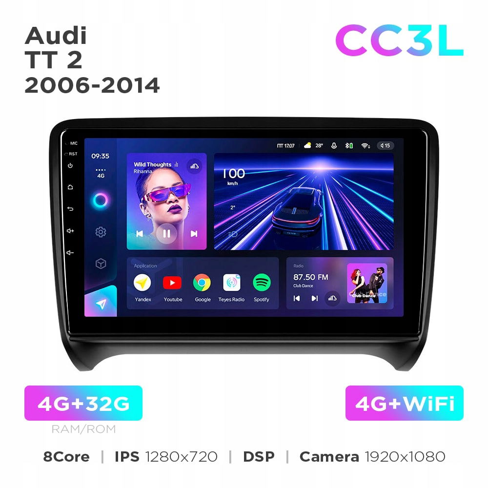 Teyes CC3L 4+32 Gb 9" Audi Tt 2 2006-2014