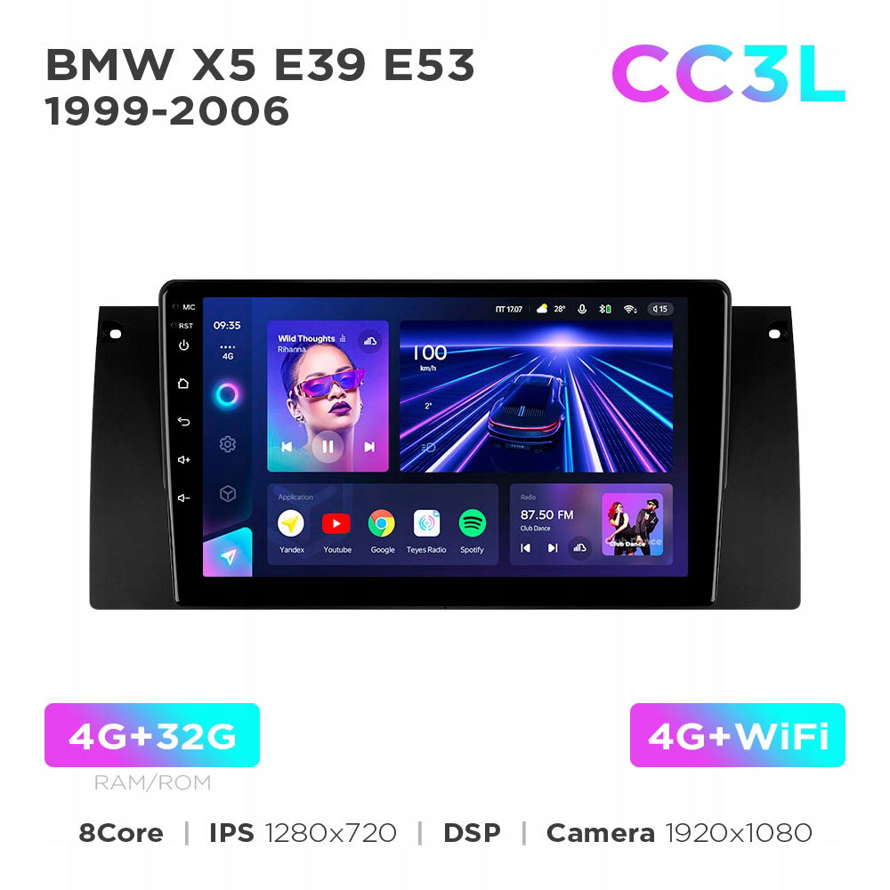 Teyes CC3L 4+32 Gb 9" Bmw X5 E39 E53 1999-2006