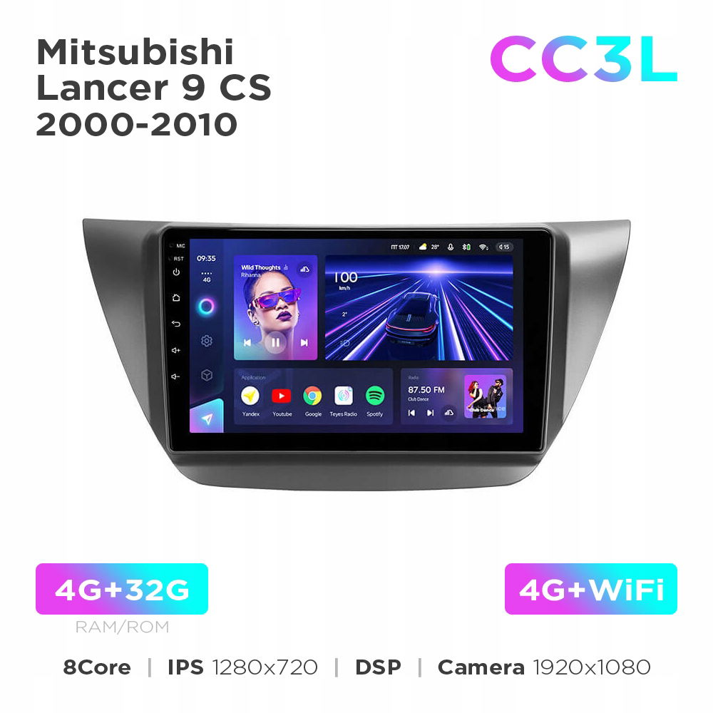 Teyes CC3L 4+32Gb 9" pre Mitsubishi Lancer 9 Cs 2000-2010