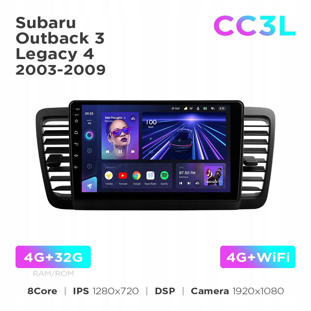 Teyes CC3L 4+32Gb 9" pre Subaru Outback 3 Legacy 4 2003-2009