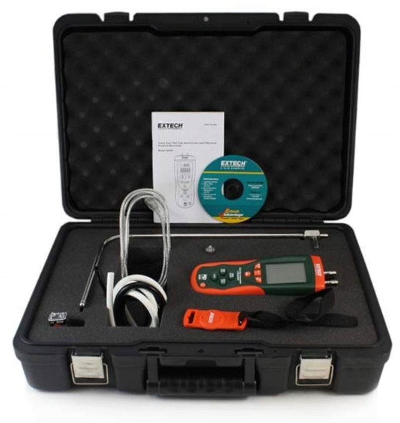 Tlakový anemometer Pitot Extech HD350, 1 až 80 m/s 0 až 50 °C