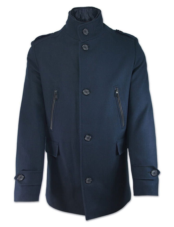 Tmavomodrý elegantný pánsky kabát Janimen -58/182