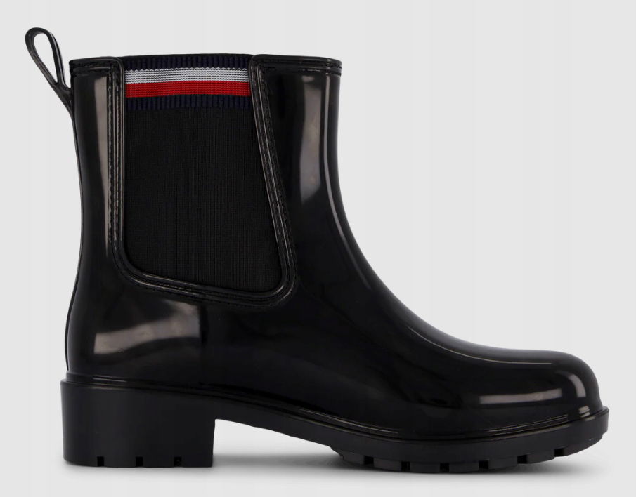 Tommy Hilfiger Corporate Elastic Rainboot Black Topánky Veľkosť 37